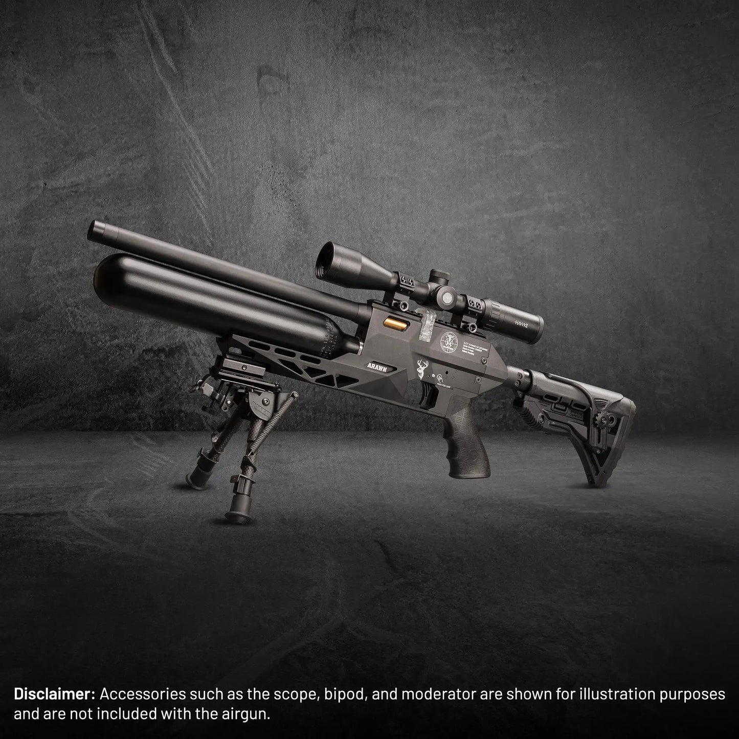 Trajectron high-performance air gun with adjustable stock and tactical scope for precision shooting