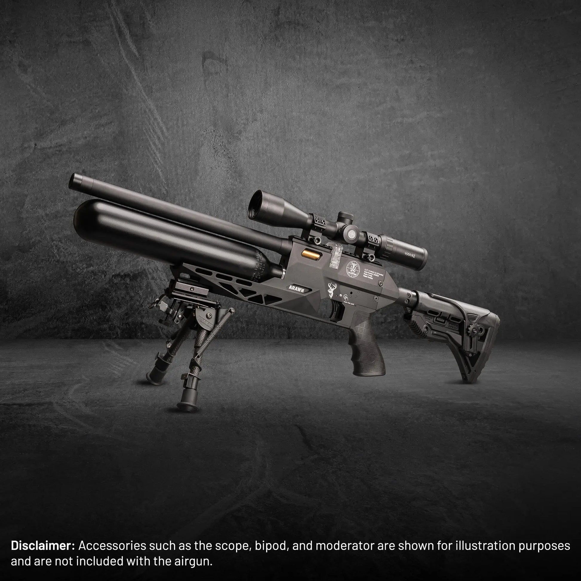 Trajectron high-performance air gun with adjustable stock and tactical scope for precision shooting