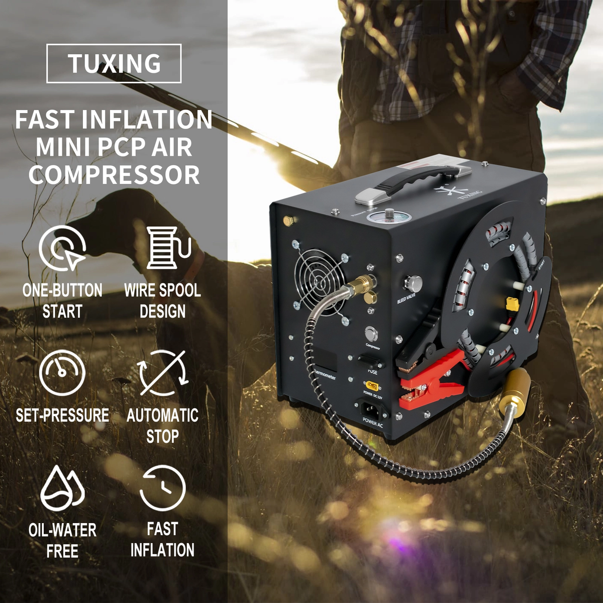 Pcp Portable Compressor 300 bar Portable PCP Compressor with Auto-Cut off Feature – Trajectron ...